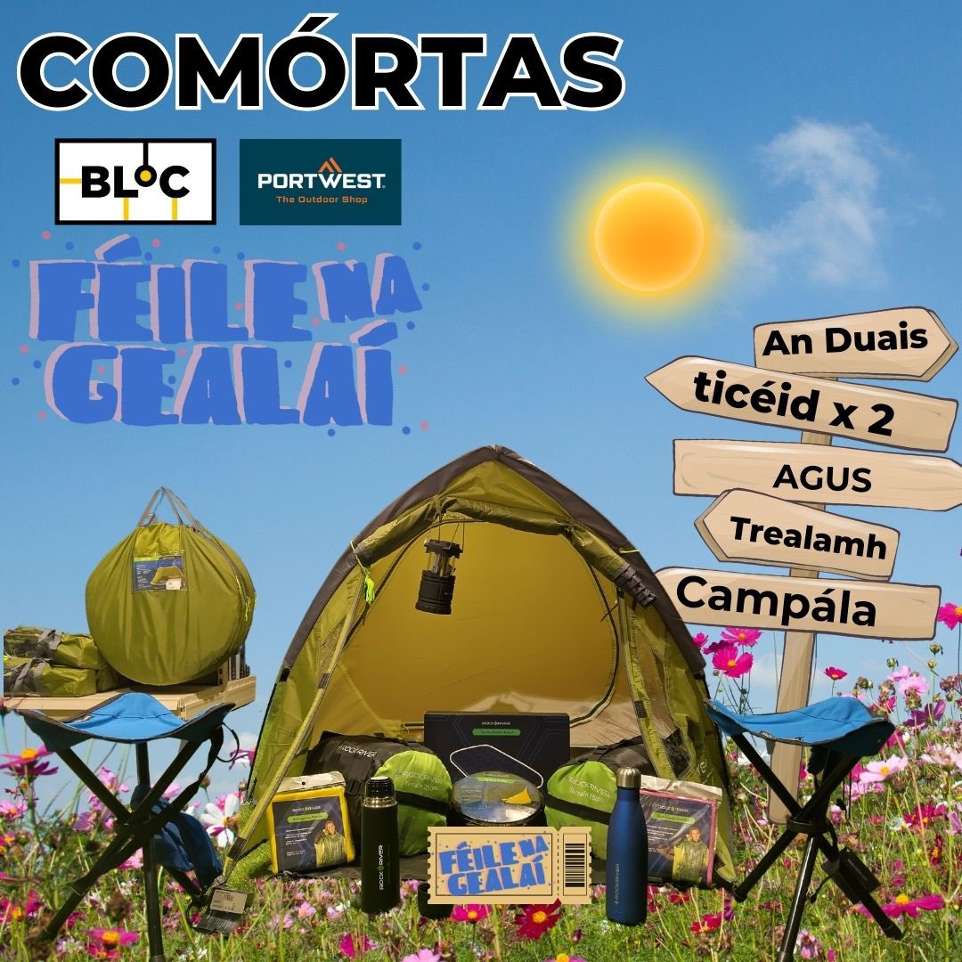 Tá comórtas iontach ar siúl ag BLOC ar ár Instagram le @portwestireland agus @feilenagealai ! Anonn libh go dtí @bloc_tg4 ar insta chun páirt a ghlacadh!