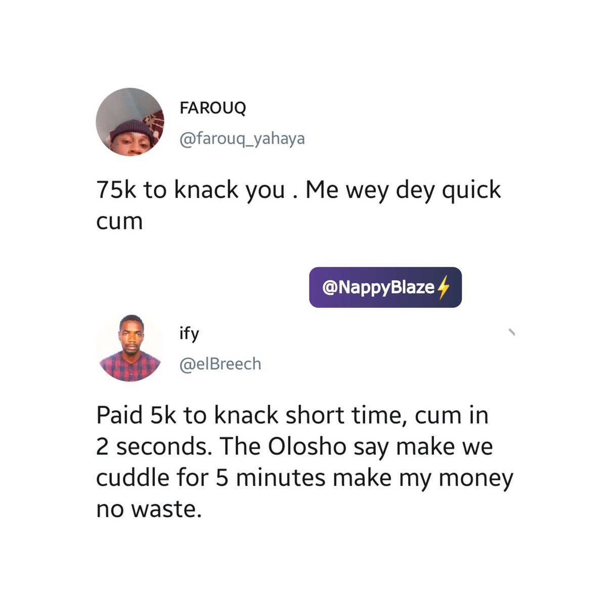 Nappyblaze's tweet photo. A thread of funny and savage replies

1. A finished man 😂 https://t.co/cLiqFC1ofM