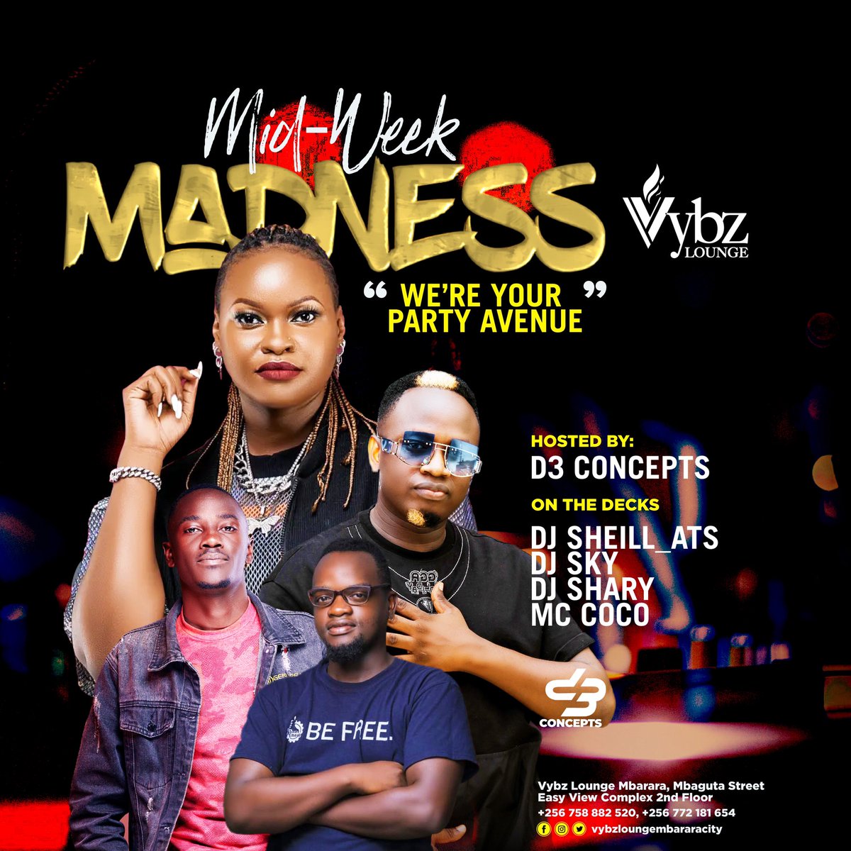 It’s a weno konka it’s feels like a sato 🤗. Go out tonight, eat some good food, drink up & have fun all night long 😋🍻 we’re your party Avenue #MidWeekMadness 🔥 Hosted by @d3concept