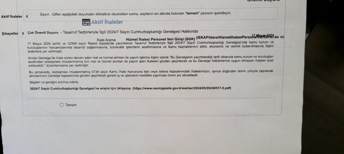 Yeni Cumhurbaşkanı genelgesiyle Belediyelerin büyük ihaleler açmasına engel geliyor.
Muhalefet belediyelerinin iş yapması zorlaşacak. 
Amaç belli