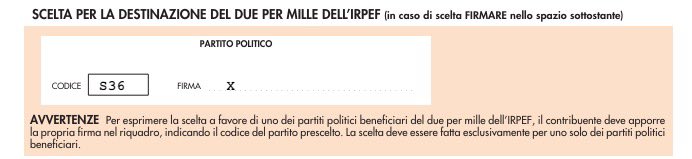 Anche quest’anno per il 2x1000 mi sembra l’unica scelta @PossibileIt.