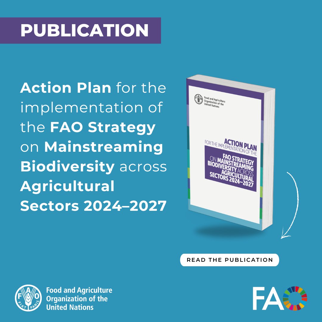 🟣To celebrate #BiodiversityDay 2024 Get involved and ‘Be #PartofThePlan’ @FAO’s latest Action Plan for the implementation of the FAO Strategy on Mainstreaming Biodiversity Across Agricultural Sectors 2024–2027 is now online. bit.ly/FAO-Biodiversi…