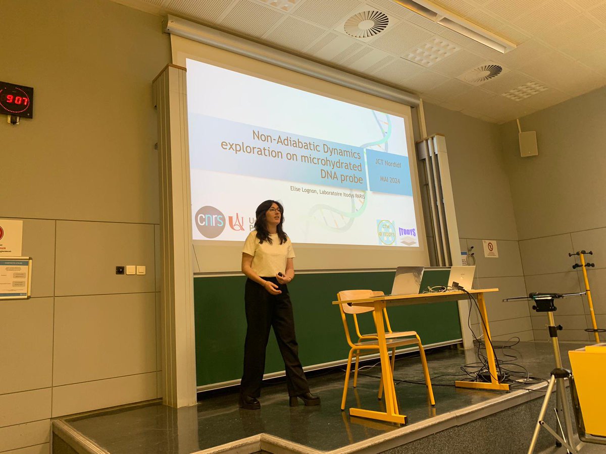 <a href="/ELognon/">Elise lognon</a> <a href="/ITODYS_lab/">ITODYS Lab</a> <a href="/univ_paris_cite/">Université Paris Cité</a> is now on the stage of the <a href="/TheMoSiA_RFCT/">ThéMoSiA</a> days of the North/I.-d.-F. hub speaking about non-adiabatic dynamics!