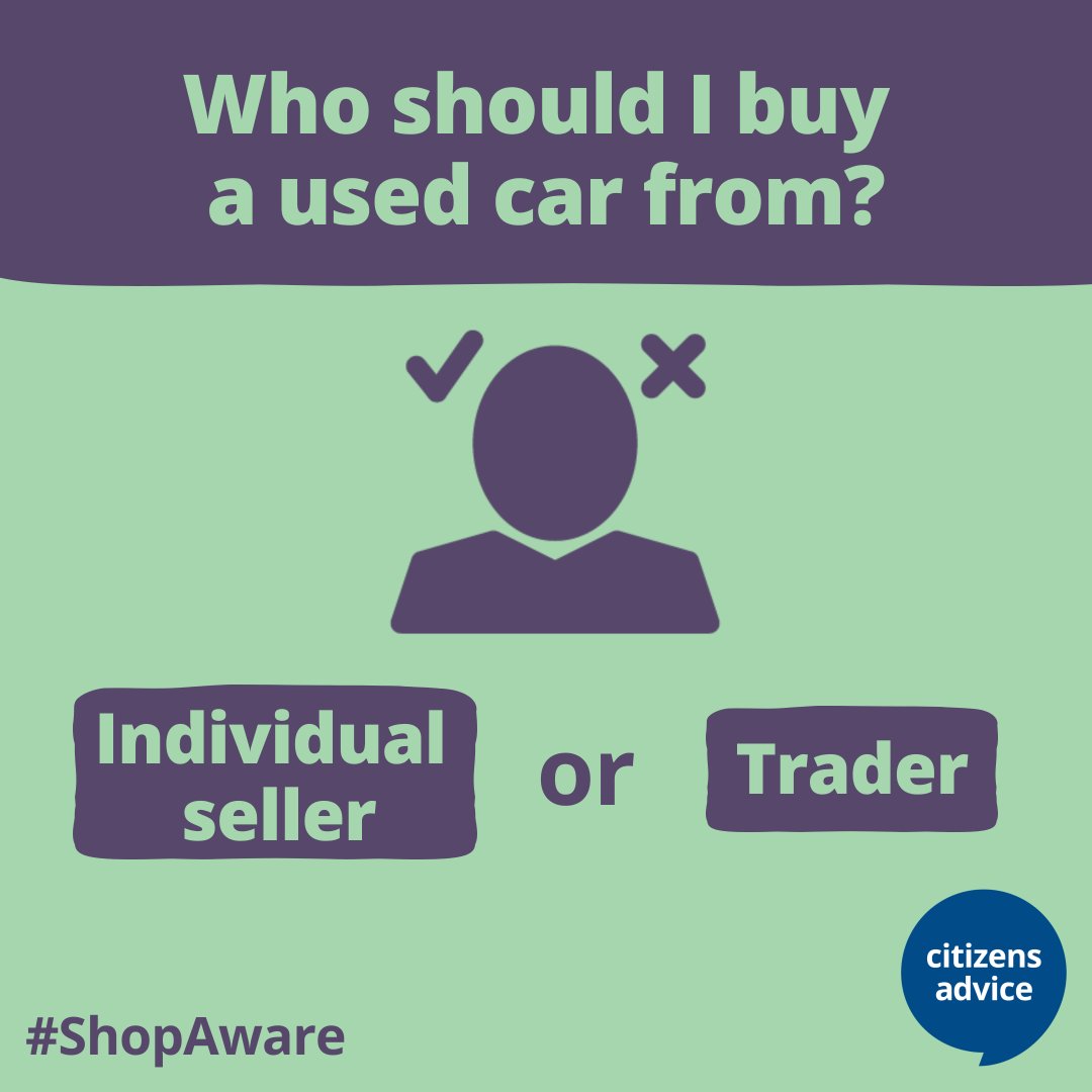 There are advantages to buying a used car from a trader instead of an individual seller: ✔️ A car has likely undergone thorough checks prior to going on sale ✔️ Traders often give the option to buy an extended warranty policy Stay #ShopAware ⤵️ bit.ly/3JENFh6