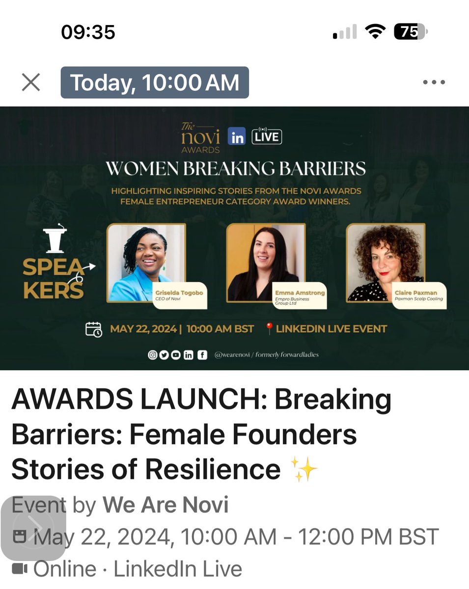 I’m live on #LinkedIn at 10am BST. linkedin.com/video/event/ur…