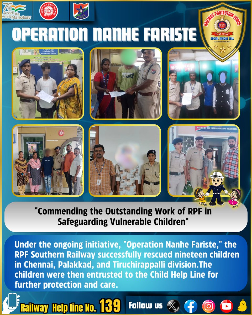 #OperationNanheFarishte #RPFSR #RPF #goodwork @RailMinIndia @RPF_INDIA @GMSRailway