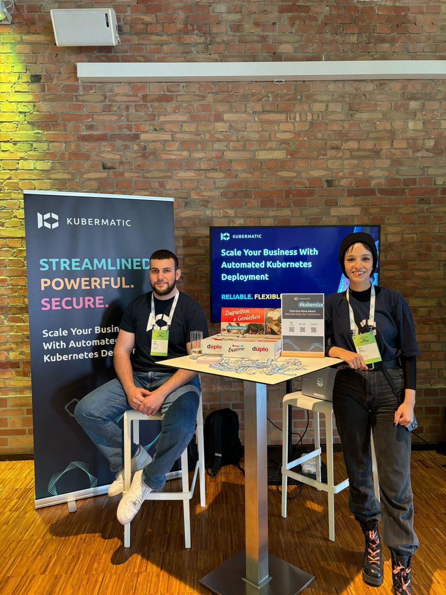 Kubermatic's tweet photo. Kubermatic team is in Berlin! 🤩and of course the reason is ContainerDay Security🔓Meet & greet us at our booth🤝
#kubermatic #kubermaticteam #CDS24 #CDSecurity https://t.co/DEi992S6lm