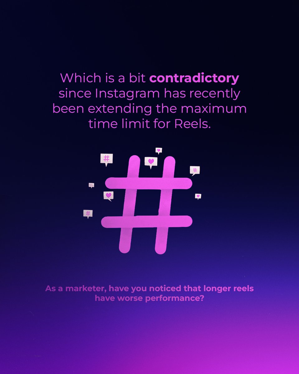 Dataslayers's tweet image. Can Longer #Reels hurt the distribution? ⚠️
As a marketer, have you noticed that longer reels have worse performance?
#MarketingTips #Engagement #PerformanceOptimization