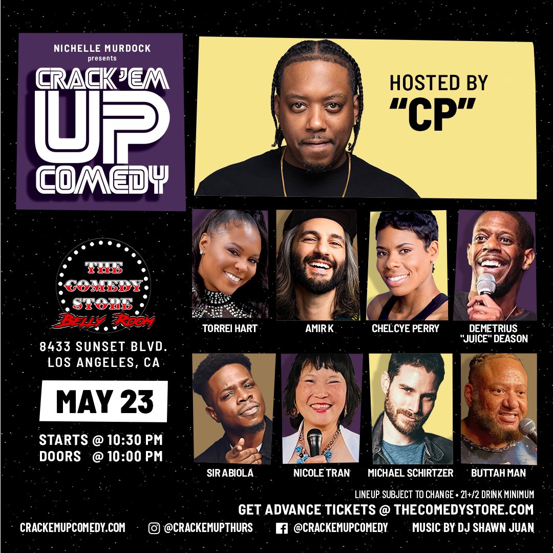 CrackemupLA's tweet photo. Thirsty for laughs? Our Thursday night comedy show is your cure! Good vibes, great company, guaranteed hilarity. Don't miss out, grab your friends &amp; get TIX now! Limited seating @TheComedyStore 

https://t.co/M0Q8vMzJBs

#CrackEmUp #ComedyNight #ThingsToDoLA ️ https://t.co/uosaTF0Uh6