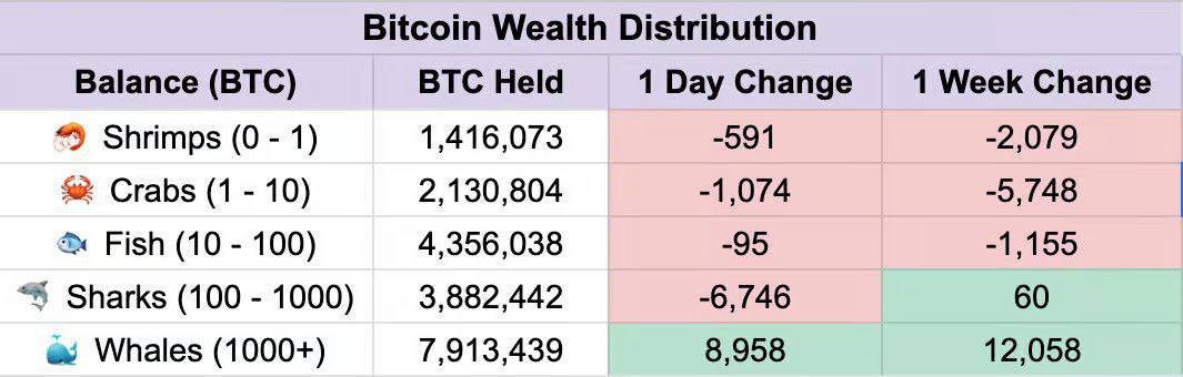 Whales snagged 8,958 Bitcoins valued at $6.2 billion yesterday and a whopping 12,058 Bitcoins worth $8.3 billion last week.

So, why are you selling your $BTC now?

HODL!