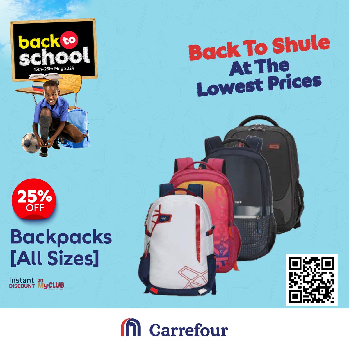 Get your child ready for school with our durable backpacks and suitcases, now offered at 25% and 50% discounts respectively. Head over to any of our supermarkets to bag these deals. #MoreForYou #GreatMoments @MajidAlFuttaim