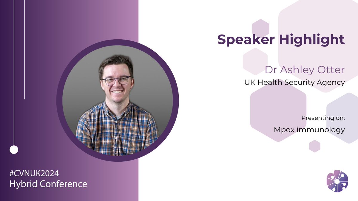 Research into Mpox (formerly monkeypox) vaccination is ongoing. 🔬

Join <a href="/asherichia/">Ash Otter</a>, Principal Investigator of the Emerging Pathogen Serology group (<a href="/EPS_Porton/">Emerging Pathogen Serology group</a>) at <a href="/UKHSA/">UK Health Security Agency</a>, to discuss the immunology of #mpox at #CVNUK2024.

June 12-13! Register now 👉 cvnuk.co.uk