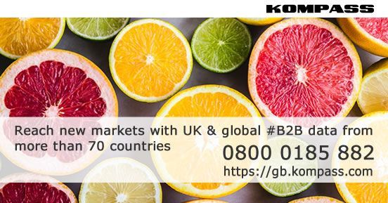 Do you need business data in the Food industry? #Kompassdata includes over 576k companies with 360k phone numbers and 193k company emails in over 70 countries. buff.ly/2SQmrbq #B2B #Data #Food #Industry @KompassUK