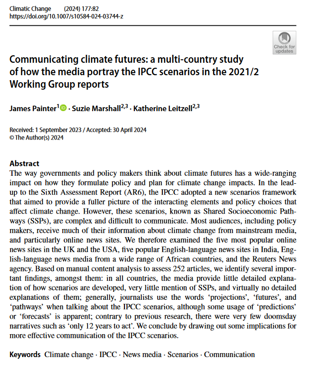 We know quite a bit about how #IPCC reports are produced and the knowledge politics inscribed. What we know much less about is how the reports are mobilized in the media, policy-making, & other strategic endeavors. We need more comparative work like this🔽 link.springer.com/article/10.100…