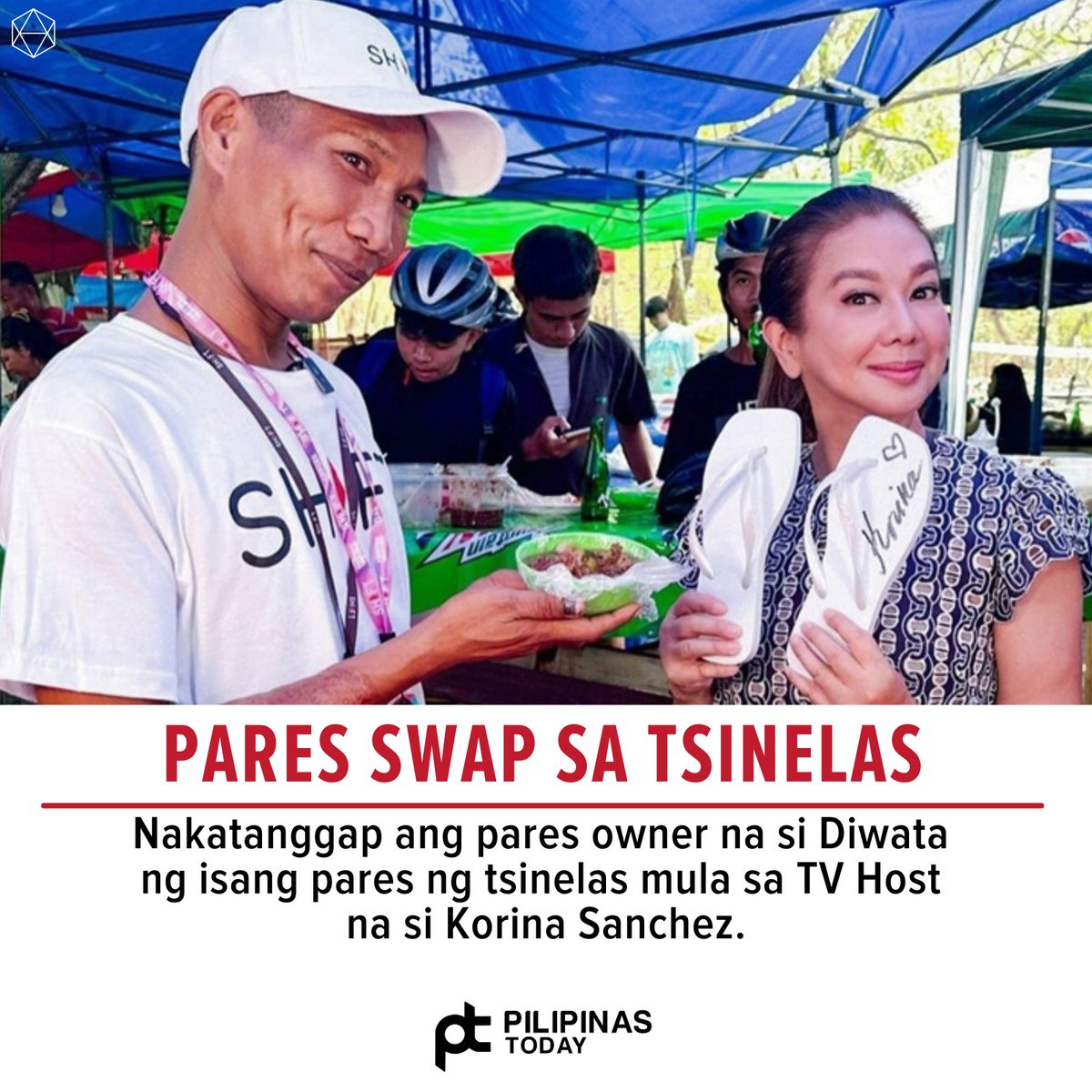 PilipinasToday_'s tweet image. Sa halip na pera, kotse, bahay, o mamahaling gadget, pinili ni Korina Sanchez na magbigay ng isang pares ng tsinelas bilang regalo nang bumisita siya at na-feature si Diwata sa kanyang palabas na “Rated Korina.”

#PilipinasToday
#Diwata