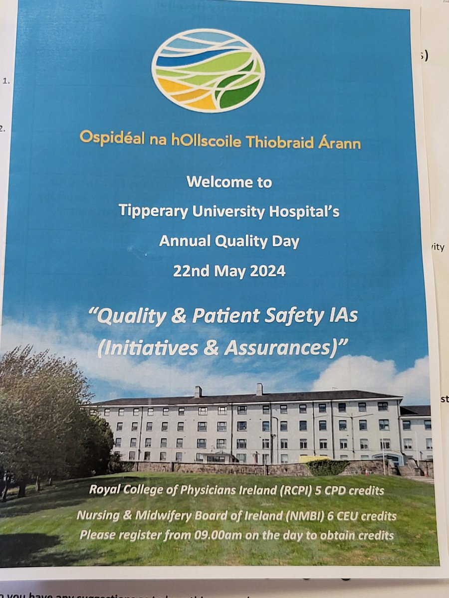 Paul Gallagher (@pgallagheriehg) on Twitter photo Celebrating QUALITY at Tipperary University Hospital today. Well done to Maria Barry, Maura Grogan and the TippUH team for organising this important day.
<a href="/TippUHnursing/">TippUH-NURSING</a> <a href="/TippUHMaternity/">TippUHMaternity</a> @IEHospitalGroup <a href="/HSELive/">HSE Ireland</a> <a href="/NMPDUKilkenny/">NMPDU Kilkenny</a> <a href="/ceconroy/">Celine Conroy</a> <a href="/annejon24065844/">annejones</a> <a href="/cariosamurray/">Caríosa Murray</a> Celebrating QUALITY at Tipperary University Hospital today. Well done to Maria Barry, Maura Grogan and the TippUH team for organising this important day.
<a href="/TippUHnursing/">TippUH-NURSING</a> <a href="/TippUHMaternity/">TippUHMaternity</a> @IEHospitalGroup <a href="/HSELive/">HSE Ireland</a> <a href="/NMPDUKilkenny/">NMPDU Kilkenny</a> <a href="/ceconroy/">Celine Conroy</a> <a href="/annejon24065844/">annejones</a> <a href="/cariosamurray/">Caríosa Murray</a>