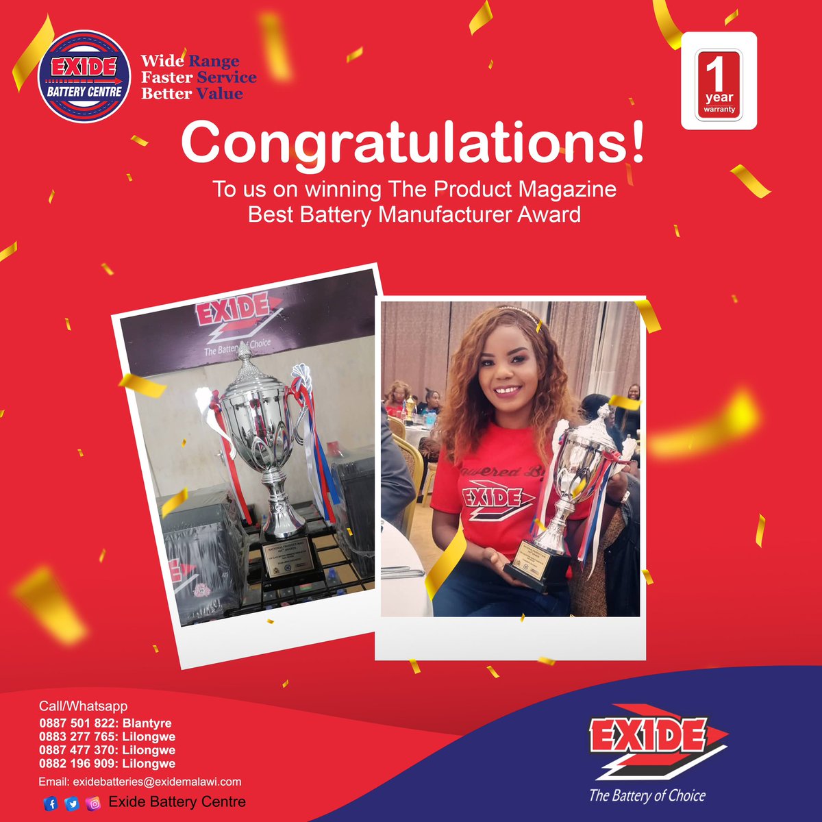 exide_centre's tweet photo. Congratulations to us on winning The Product Magazine Best Battery Manufacturer Award.

#bestbattery #award #productmagazine #ExideBattery https://t.co/XGDhNGX5z6