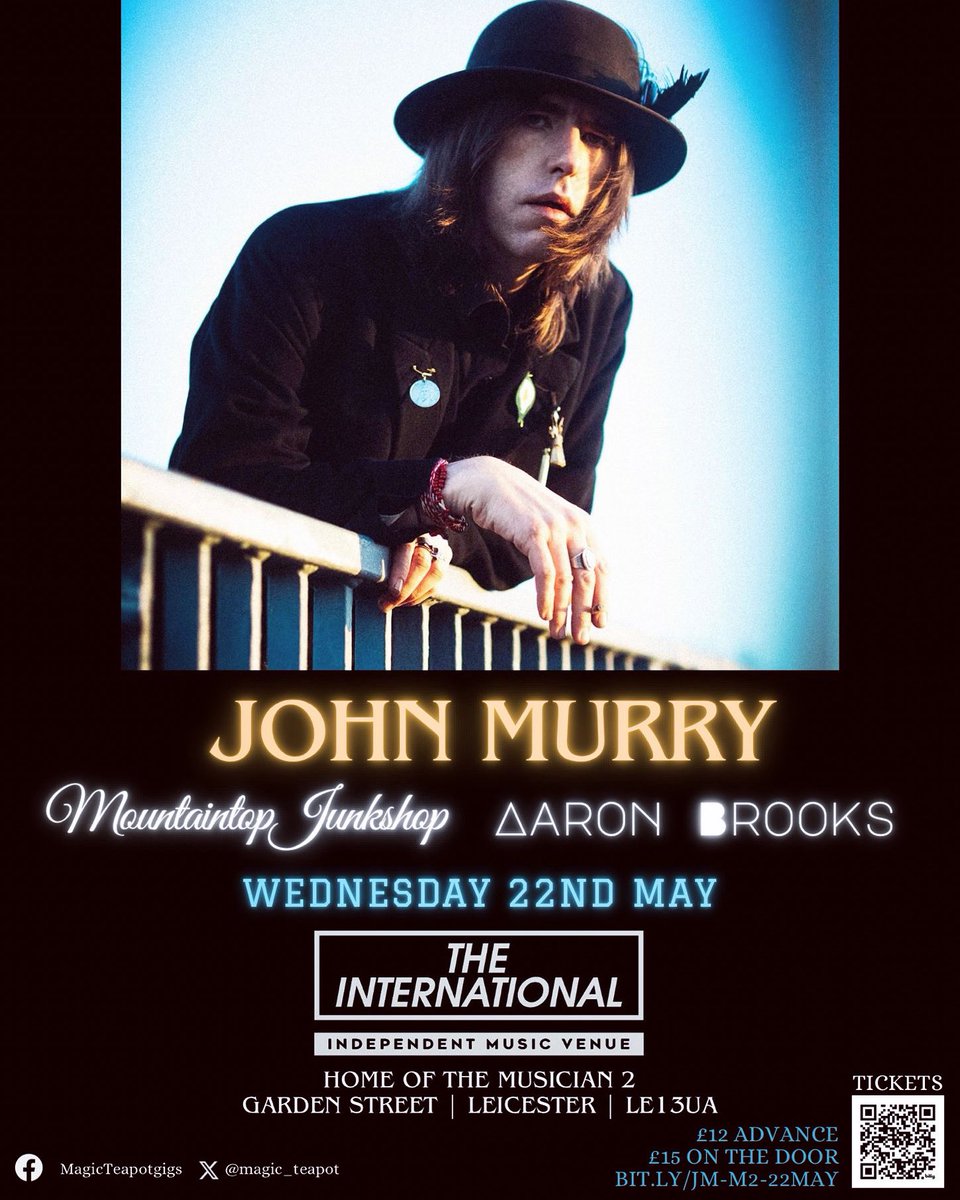 Tonight ✨✨✨ Doors: 7.30pm Aaron Brookes: 7.45pm @MTJUNKSHOP : 8.30pm @johnmurry : 9.15pm @MusicianVenue @magic_teapot