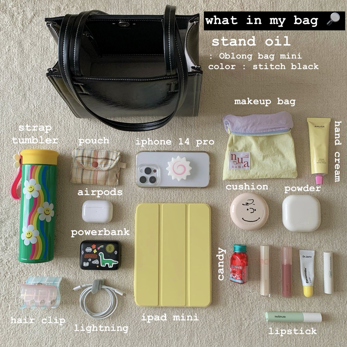 marauisxx's tweet photo. Stand oil : Oblong Bag Mini
colors : stitch black

ต้องใบนี้เลย ใช้มานานมากใช้แบบลุยสุดๆหนังทนนมากไม่มีการลอกเลย กระเป๋ายังอยู่ทรงเหมือนเดิมจะใส่ของเยอะแค่ไหนก็กลับมาเป็นทรงเดิม ใช้คุ้มสุดแล้วใบนี้แต่งตัวลุคไหนก็เข้าหยิบแบบไม่ต้องคิดเยอะ เข้าแน่นอนนสายแบกก็น่าจะเลิฟฟ (  ᐛ  و(و https://t.co/WoWf0xjVnS