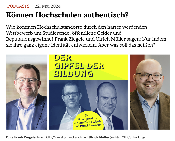 Können Hochschulen "authentisch"?

Ein #GipfelderBildung mit Frank Ziegele und Ulrich Müller vom @che_concept 

Jetzt hören: jmwiarda.de/https-www.jmwi…