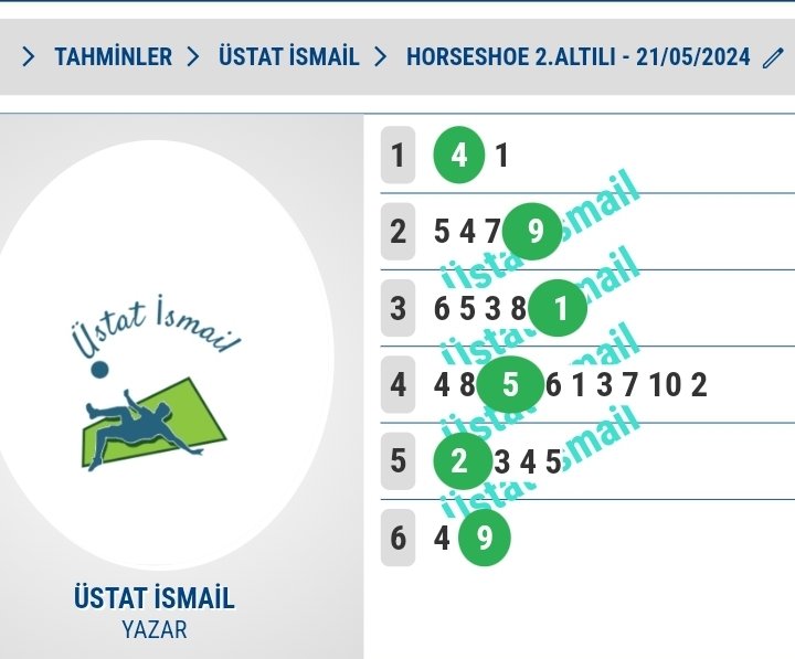 3,238 TL veren Horseshoe Altılısı'nda sonuca ulaştık. 4.Ayak ikinci olan 10 kazansa yüzde 2 Agf'si vardı. 5.Ayak ikinci olan 3 kazansa yüzde 50 yanında 15'ti. Çok daha iyi yerlere gidebilirdi. @b_yavas @PRINCE270720 @tahminkutusuu