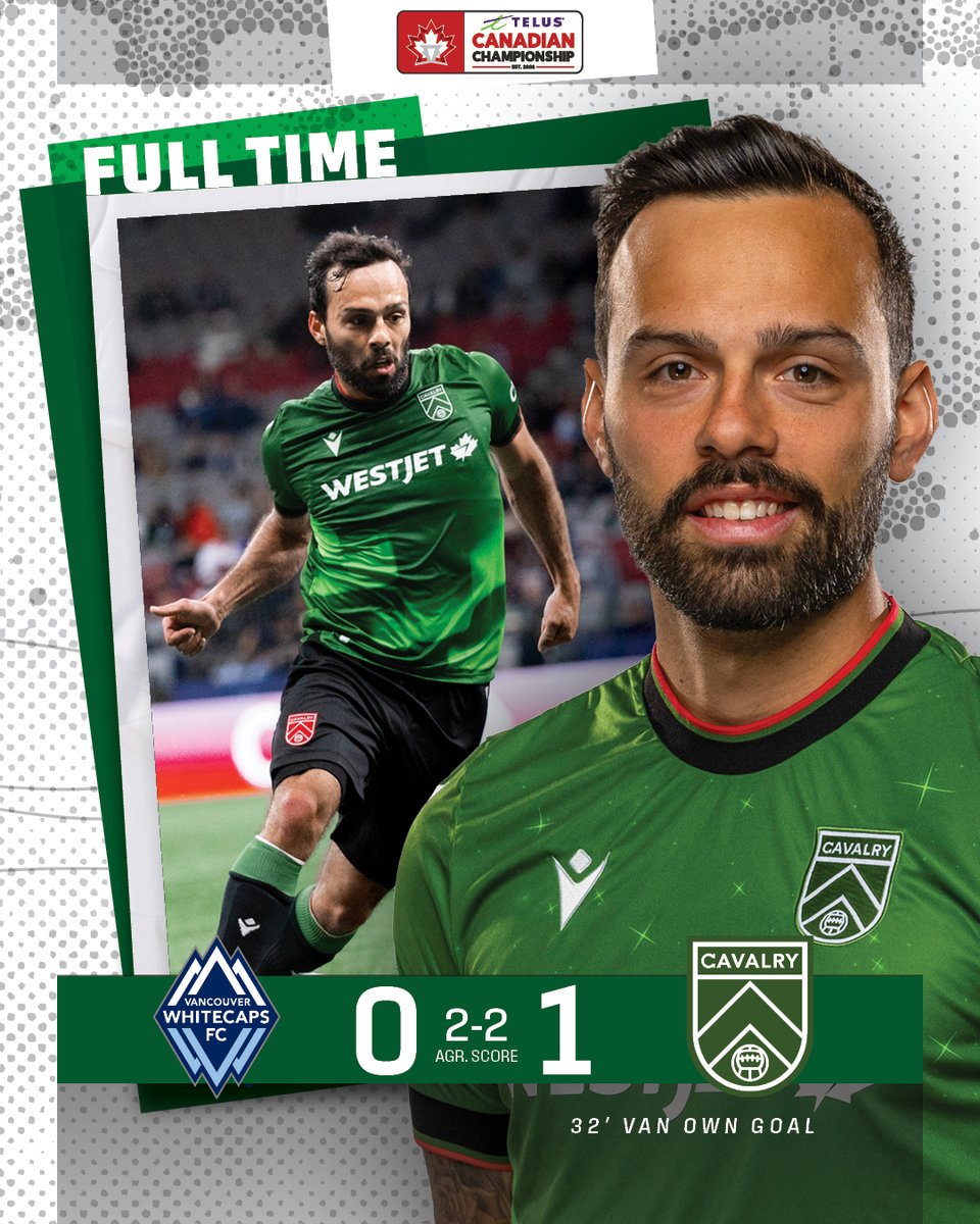 What a performance at BC Place! 💚 Our #CanChamp run comes to an end as the Whitecaps advance on the Away Goal tiebreaker rule. We continue our @cplsoccer Regular Season as we face Valour FC on Sunday, May 26. #RideWithUs #CavsFC #VANvCAV