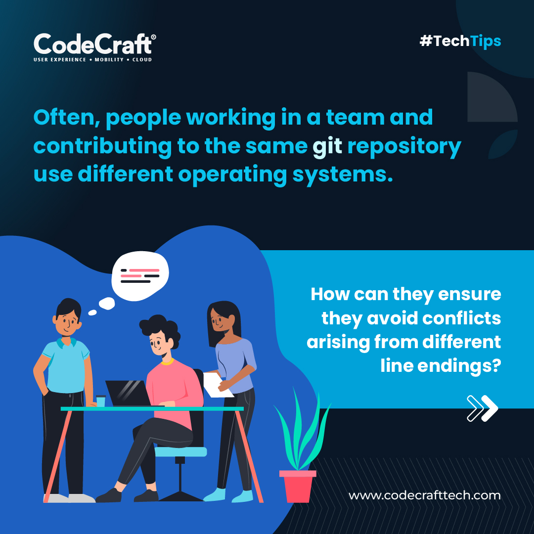 codecrafttech's tweet image. Tired of merge conflicts caused by different line endings in your Git repository from day one!?
Check out this #TechTip to help you resolve the issue!
#CodeCraftTech #TechTipsThursday #git