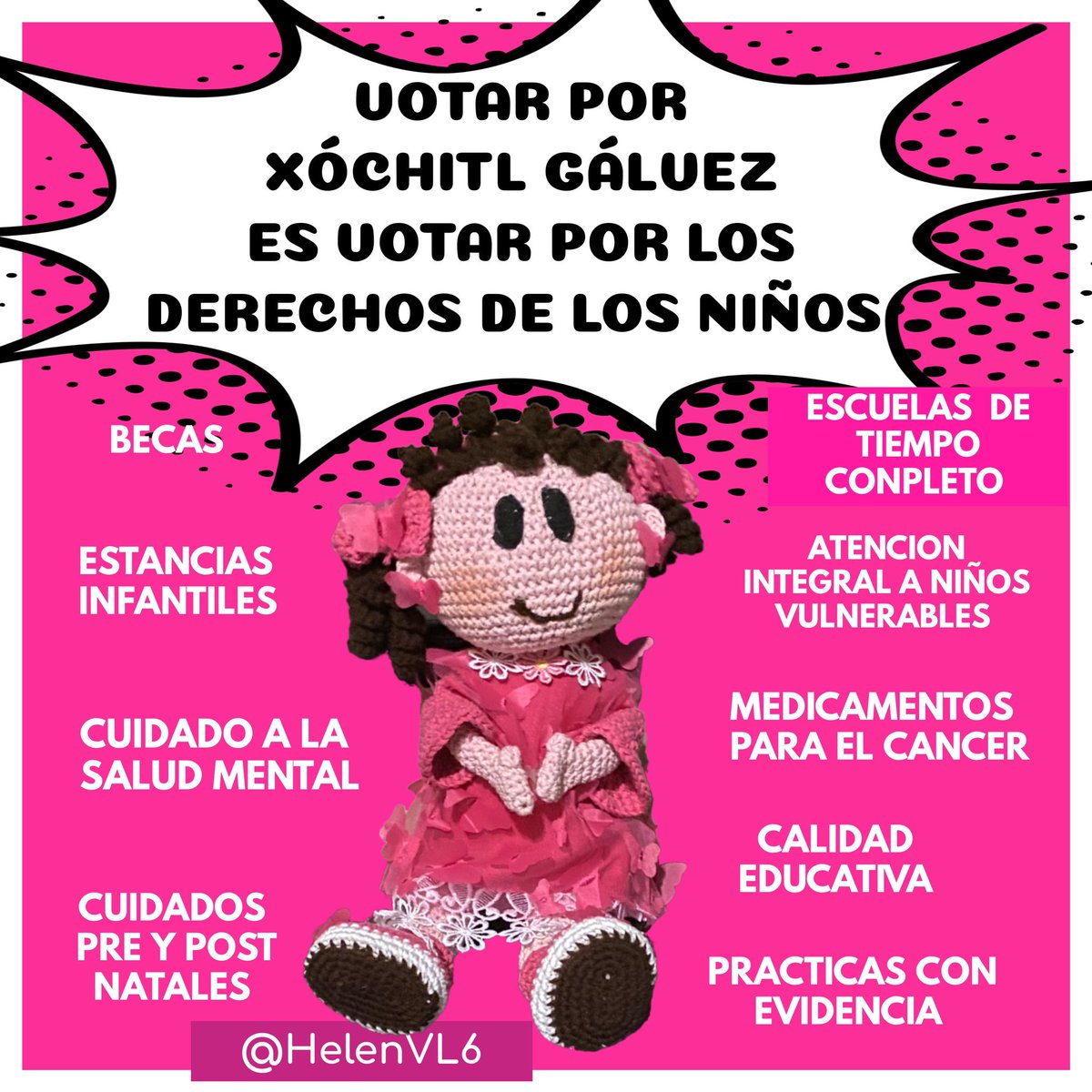 Votar por @XochitlGalvez es proteger los Derechos de los Niños  
#XochitlGalvezPresidenta 

@SCJN @ComiteFAM @MexLibre_ 
@AccionNacional @TheJusticeDept @edelamadrid @kenialopezr @MrLotario @Hisoymario @danielpriva @CPaularena @Elleny1921 @ArmandoCruzGa11 @Clausolunam