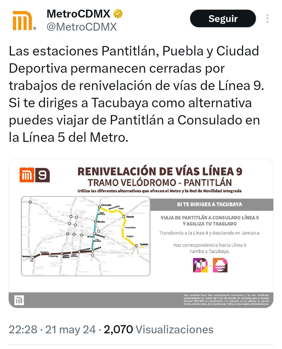 🔴  #UltimaHora | Por trabajos de renivelación, el @MetroCDMX cierra las estaciones de #Pantitlan, #Puebla y #CiudadDeportiva