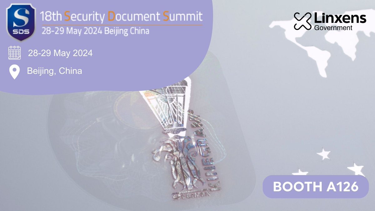 <a href="/Linxens/">Linxens</a> will be at the Security Document Summit in Beijing, May 28-29! 
Discover our eGov solutions and innovative security features for ePassports and secure ID documents. Protecting identities with secure, reliable, and responsible technologies.
#ePassport #SecureID #stock0506
