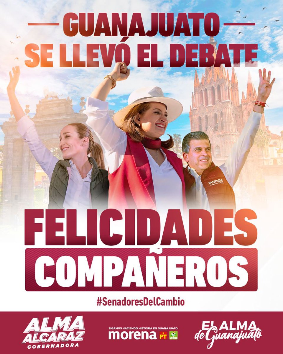 ¡El cambio en #Guanajuato será total! Además de llegar al Gobierno del estado, tendremos a dos excelentes Senadores para representar el anhelo de transformación que hoy se respira en los 46 municipios. ¡Enhorabuena @SheffieldGto y @kikismf!