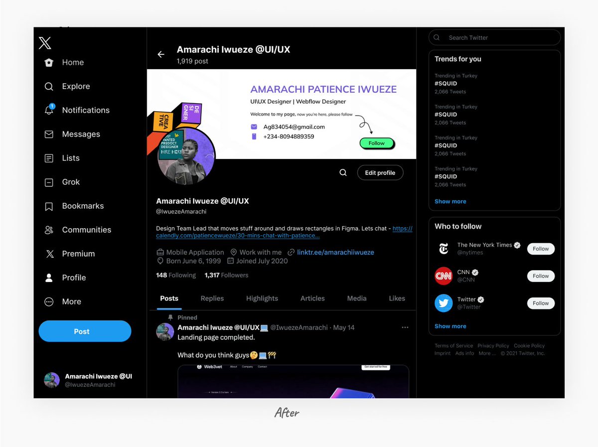 IwuezeAmarachi's tweet photo. Hello Everyone

I was designing #boddy, and wanted to go back to the tweet i made about it. 

I was scrolling and scrolling and eventually got tired of scrolling down and i thought...... read more👇

Before and After.
What do you think guys? https://t.co/57aE0v8PB2