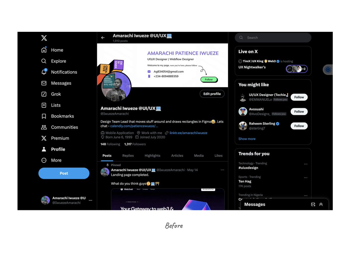 IwuezeAmarachi's tweet photo. Hello Everyone

I was designing #boddy, and wanted to go back to the tweet i made about it. 

I was scrolling and scrolling and eventually got tired of scrolling down and i thought...... read more👇

Before and After.
What do you think guys? https://t.co/57aE0v8PB2