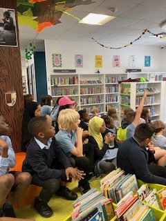 Year 4 made their termly visit to Central Library today. Austin read us a Rudyard Kipling poem and then he had prepared a fabulous quiz about animal classification which linked really well to our learning.  He finished with the fable of how the leopard got its spots.