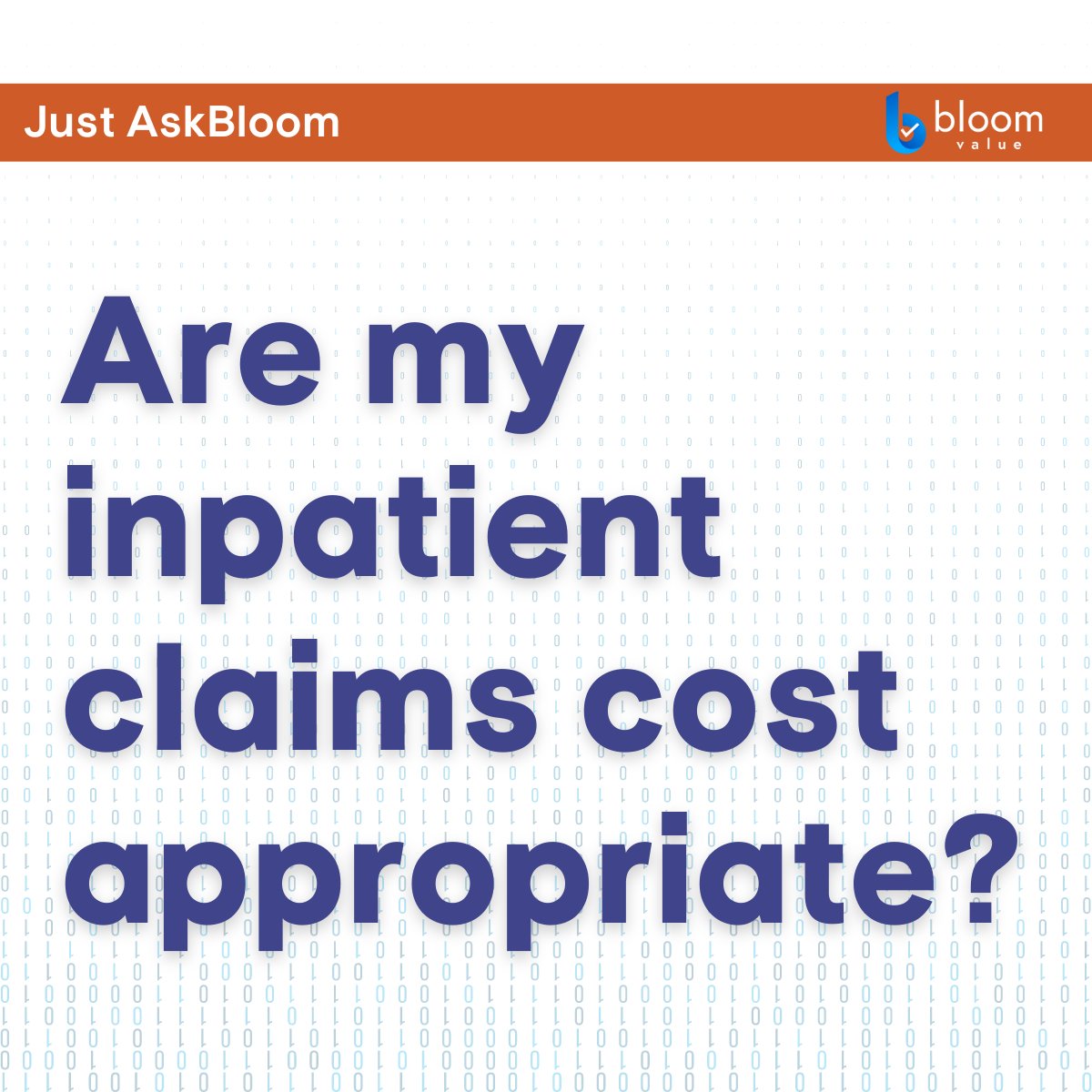 BloomValueCorp's tweet photo. Healthcare providers often ask, "Are my inpatient claims cost appropriate?" and "How can I reduce inpatient expense?" Bloom Value's AI/ML solutions audit claims, optimize revenue cycles, and reduce costs. 
#AugmentedIntelligence #ClaimsAdjudication #HealthcareAI #BloomValue https://t.co/jwQMXNCvcv