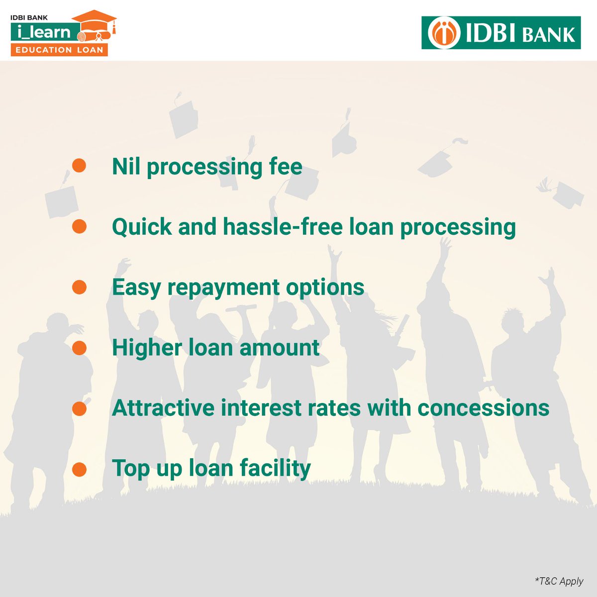 Pave your way to success with IDBI Bank’s i_learn Education Loan. Start your journey today! For more details, visit: idbibank.in/education-loan… #IDBIBank #EducationLoan