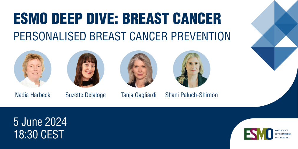 Enhance your ESMO membership! Register now to delve into #BreastCancer knowledge and engage with experts in real-time. Don't miss out on staying informed and connected. 
Register now: 🔗ow.ly/Fc2e50RJPUq
#ESMODeepDive