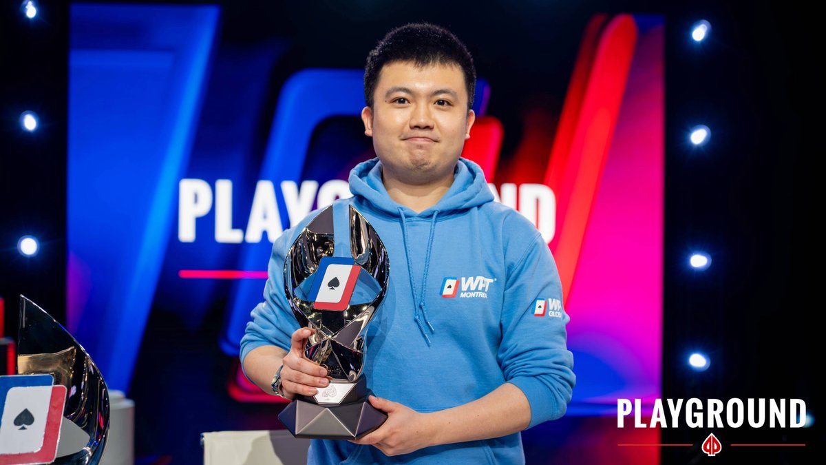 🎉 Jikai Zhang wins the @WPTPrime Montreal Championship after a thrilling 2-hour all-Canadian heads-up battle! 🎉 Jikai takes home $165,070, the trophy, and a seat to the @WPT World Championship this December! 🇨🇦🏆 Congratulations Jikai Zhang! 🥳✨