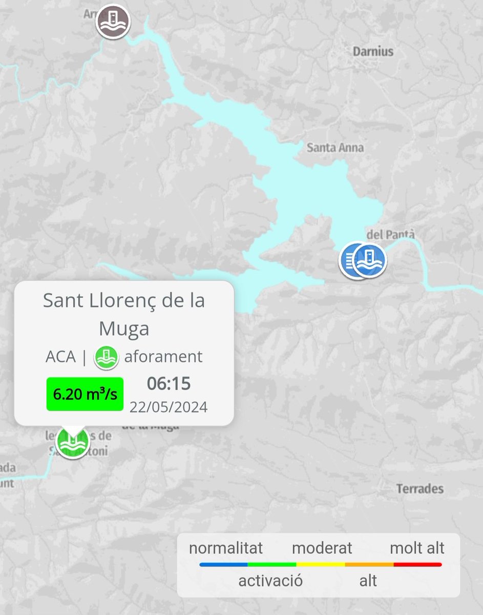 MeteoEmporda's tweet photo. Bon dia, l'embassament de Darnius Boadella es troba la 17'7%, les pluges d'ahir fan que la Muga baixi bastant plena i que l'aport d'aigua sigui important

En els propers dies arribarem al 20%, això provocarà que sortim de l'excepcionalitat 🤩

#Aigua #aca #embassament #sequera https://t.co/OvN69cClvT