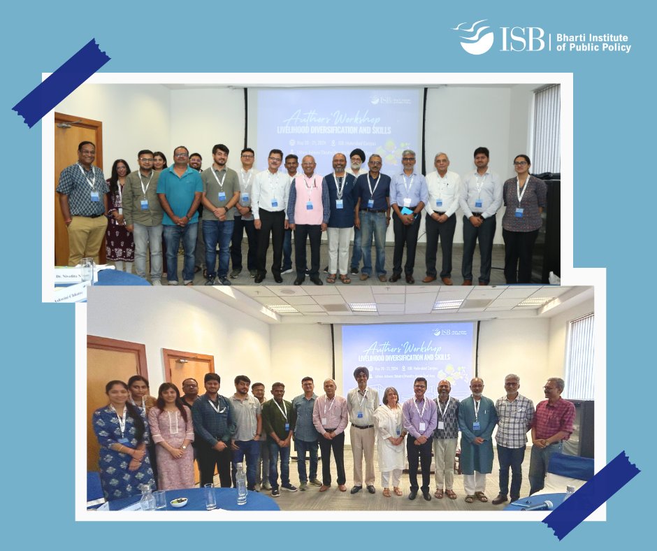 .@BIPP_ISB Authors' Workshop on 'Livelihood Diversification & Skills' @ISBedu #Hyderabad campus 20-21 May brought together practitioners & academics to develop knowledge resources that can benefit communities. Read more: tinyurl.com/dzx77taw. #ISBUpdates #CommunityDevelopment