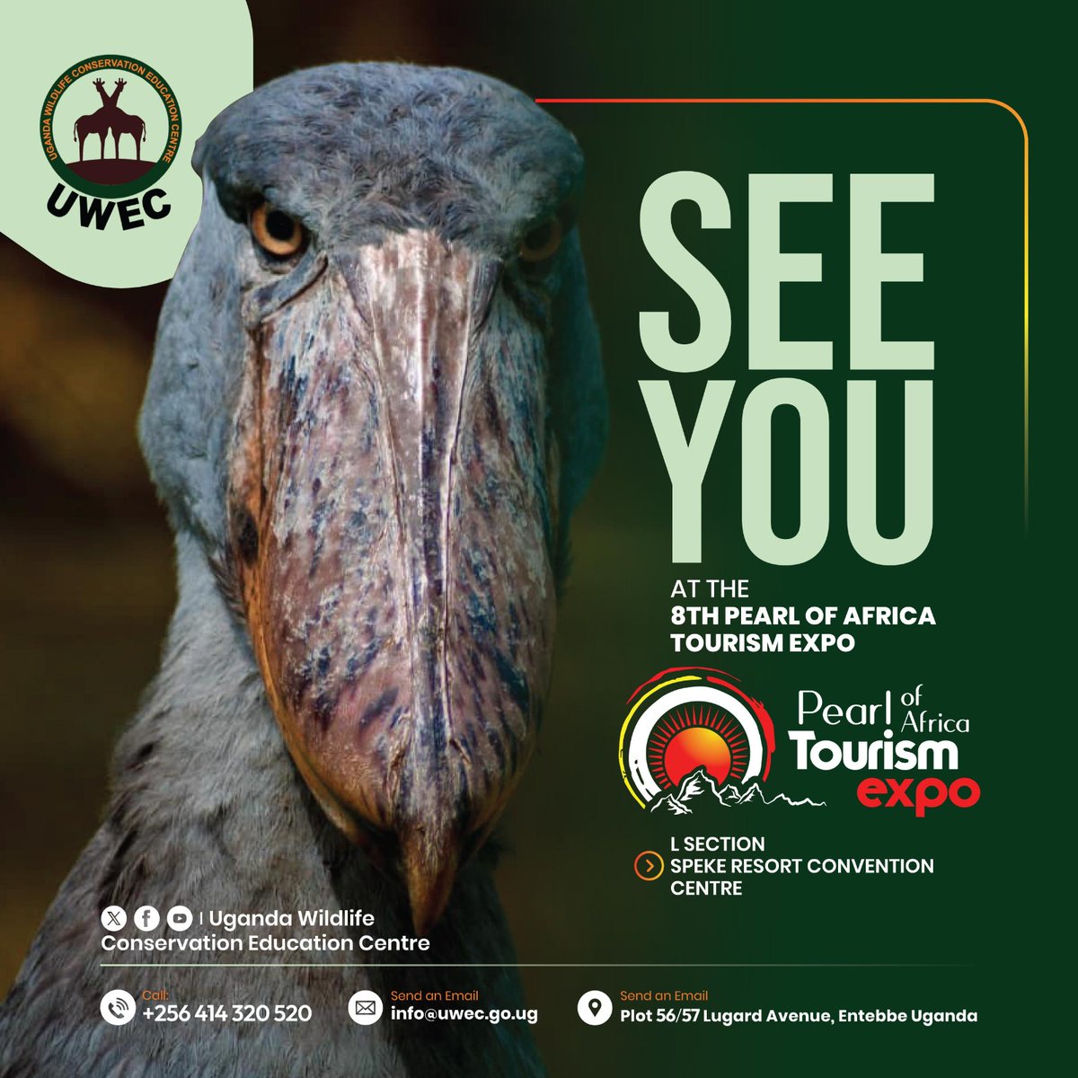 @UWEC_EntebbeZoo will be positioned at the 'L' section from May 23rd -25th, 2024 at the 8th @pearl_expo. See you there at @spekeresort.