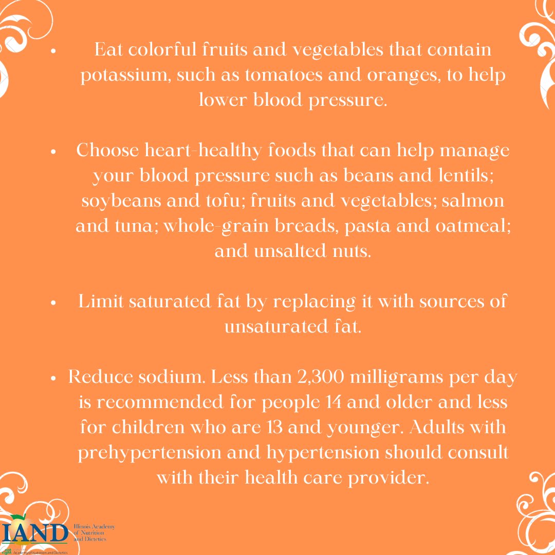 During National High Blood Pressure Education Month, focus on ways to combat high blood pressure such as increasing your physical activity, achieving or maintaining a healthy weight and following this heart-healthy eating plan: sm.eatright.org/HighBloodPress… #eatright