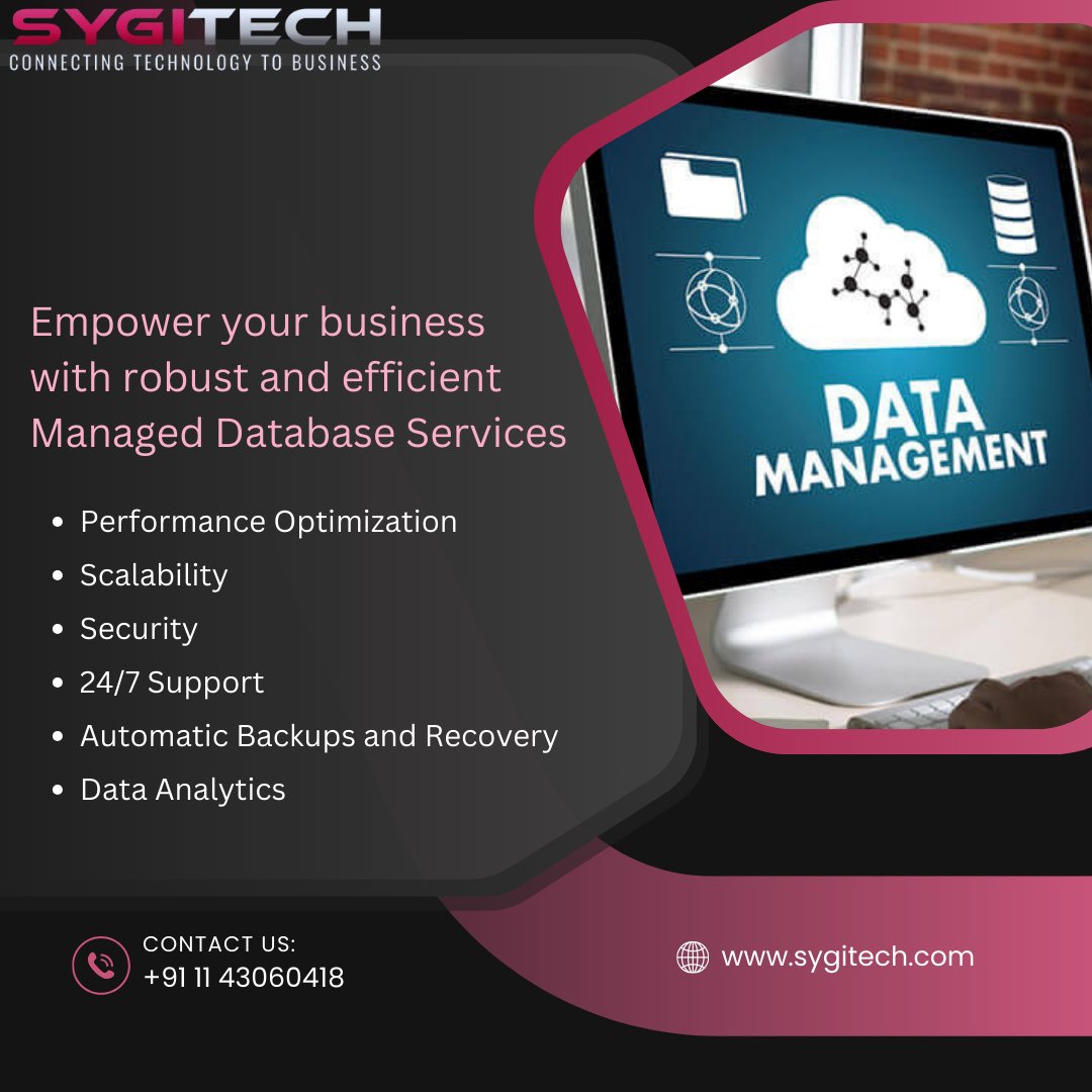 Upgrade your business with robust and efficient managed database services!
Visit: bit.ly/43lUmvR
.
.
#ManagedDatabase #DataSolutions #DataManagement #DatabaseManagement #BusinessGrowth #BusinessBoost #Sygitech #WednesdayMorning