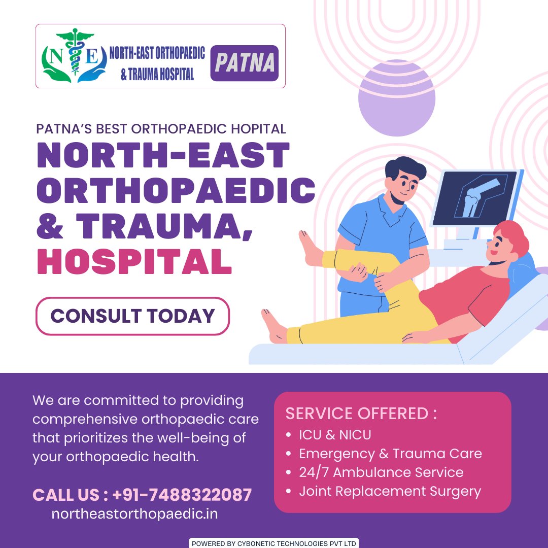 We are committed to providing comprehensive #OrthopaedicCare that prioritizes the well-being of your orthopaedic health.

Book an Appointment:
☎+91-74883-22087
🌐northeastorthopaedic.in

#PatientWellBeing #HealthFirst #ComprehensiveCare #OrthopaedicHealth #DedicatedCare #Patna