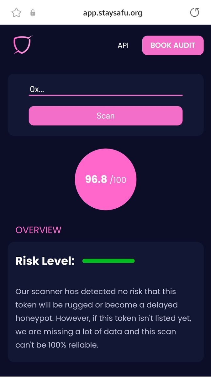 Trying out scanner on GT Protocol gave a high 96.8 risk score. StaySafu is BSC focused so its result is more accurate. That's why it is touted  as Leader on BNB Chain. Gotta check it yourself and StaySafu always. Risk Score is a complete sentence. You can rely on it alone.