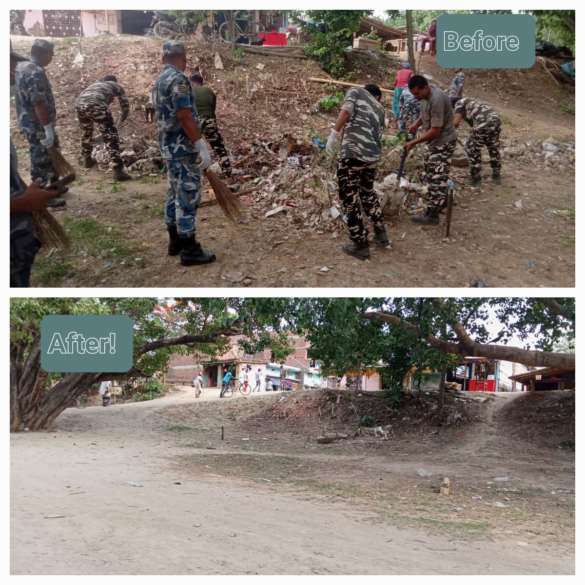 20BnSSB_INDIA's tweet photo. On dated 21/05/2024, a joint cleaning campaign was organized near border pillar 346/6 under the AOR of 20 BN Sashastra Seema Bal (SSB) and Nepal APF. #Cleanborders #Swachtha
#20BNSSB https://t.co/6o6ZRJrhR7
