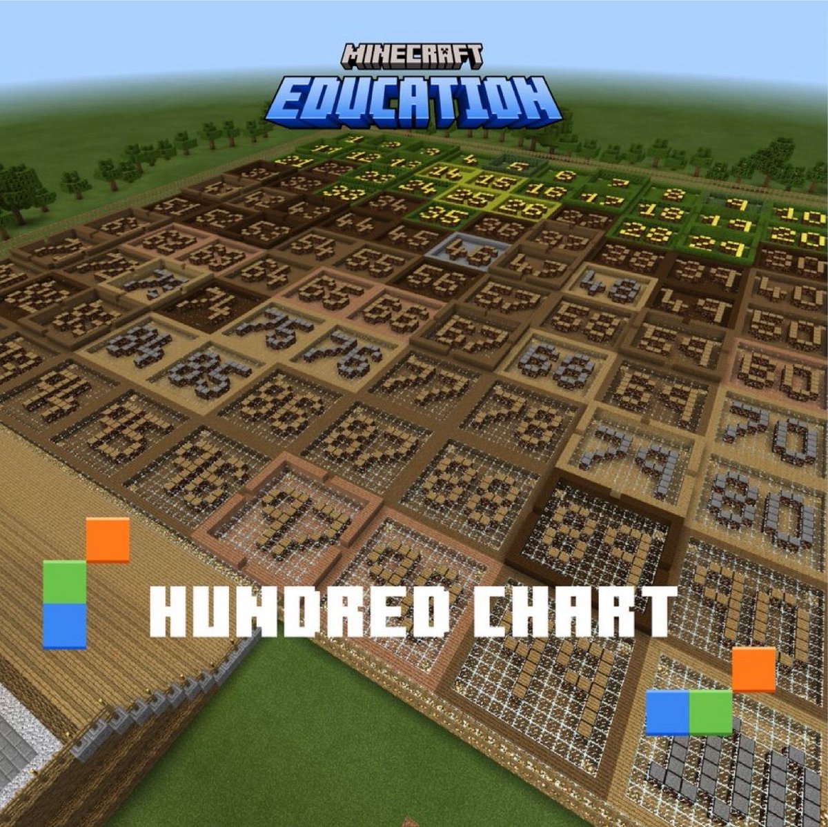 🚀Level up your #numeracy lessons with this ginormous #MinecraftEdu Hundred Chart! 🧮

From counting practice to multiplication to checking work, build this world into your next #Math activity. 📈

Download today at msft.it/6010cUlNG