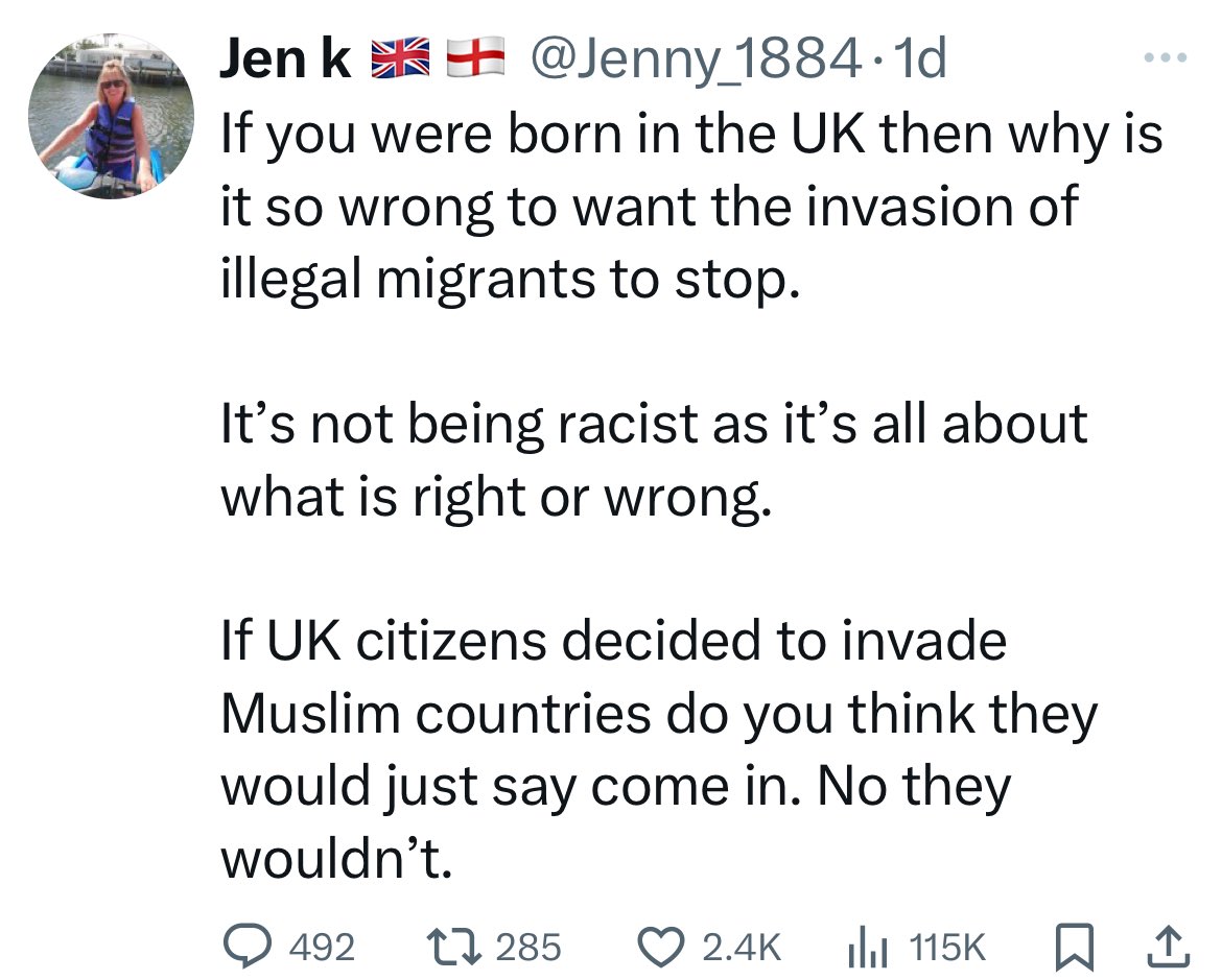 Ever heard of colonialism Jen? You justify oppression of other ethnicities and other religions. That IS racist. And it’s denying much of British history.
