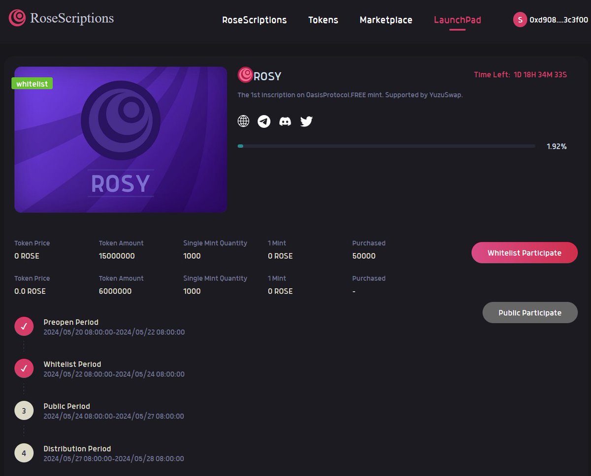 #ROSY mint is live
Bring #MemeCoinsRPrinting to <a href="/OasisProtocol/">Oasis</a> 
Anyone can deploy inscriptions on <a href="/rosescriptions/">Rosescriptions</a>