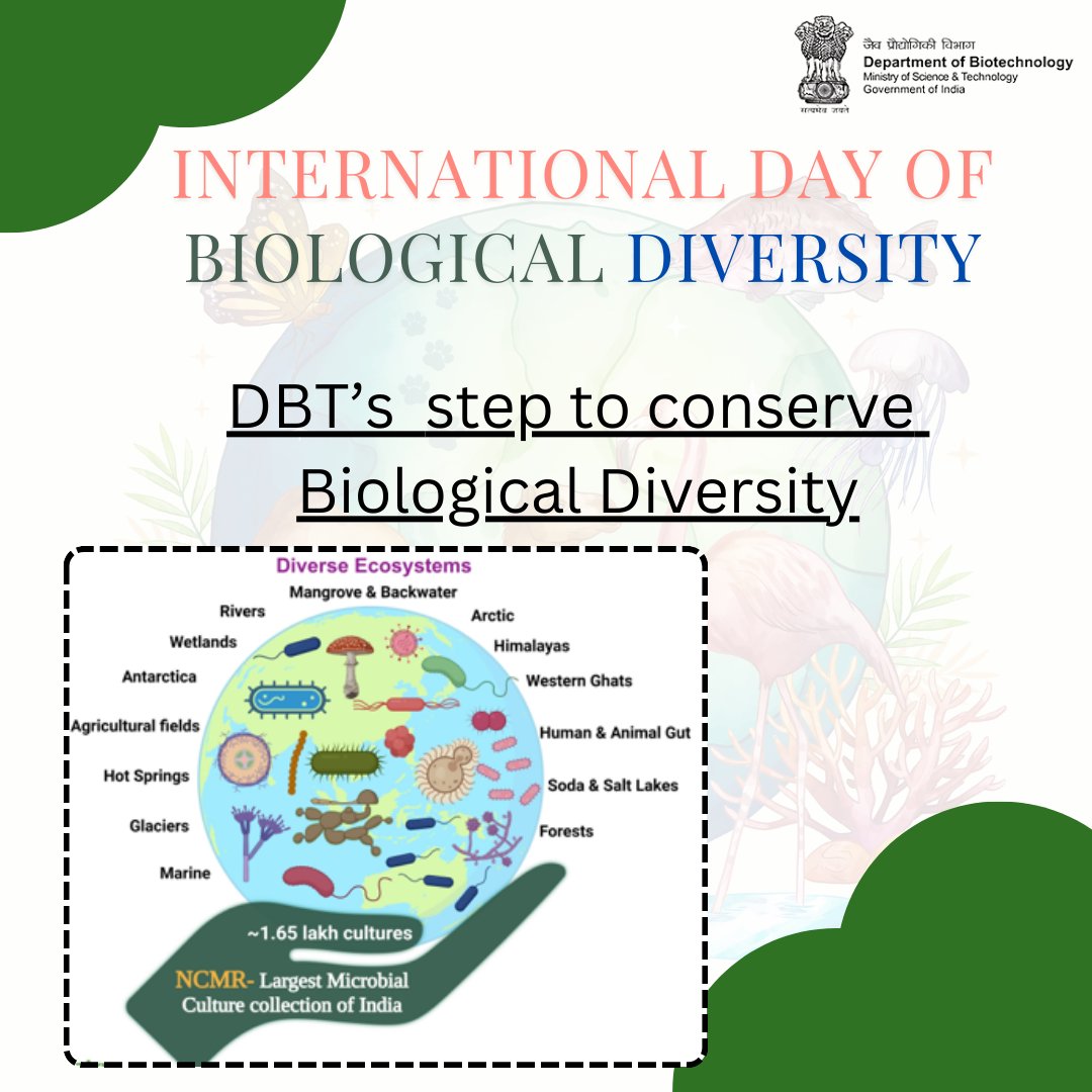 Biological diversity is the very essence of living. @DBTIndia is taking crucial steps in conserving biological diversity. #InternationalDayofBiologicalDiversity @DrJitendraSingh @rajesh_gokhale